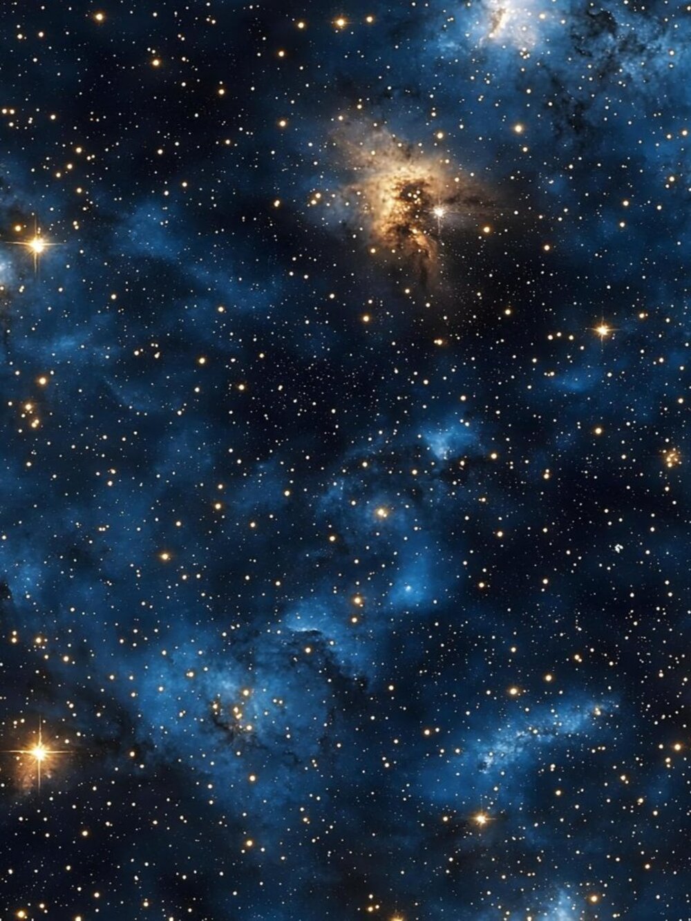 Dark Starry Sky Wallpaper Peel and Stick 17.5"x 393",Black/Blue